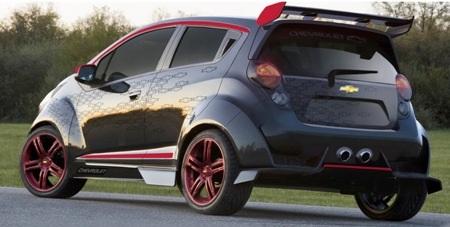 Chevrolet Spark và những ý tưởng độ độc đáo - 7 Xe Spark Sinister được hạ thấp gầm nhờ một bộ kit.